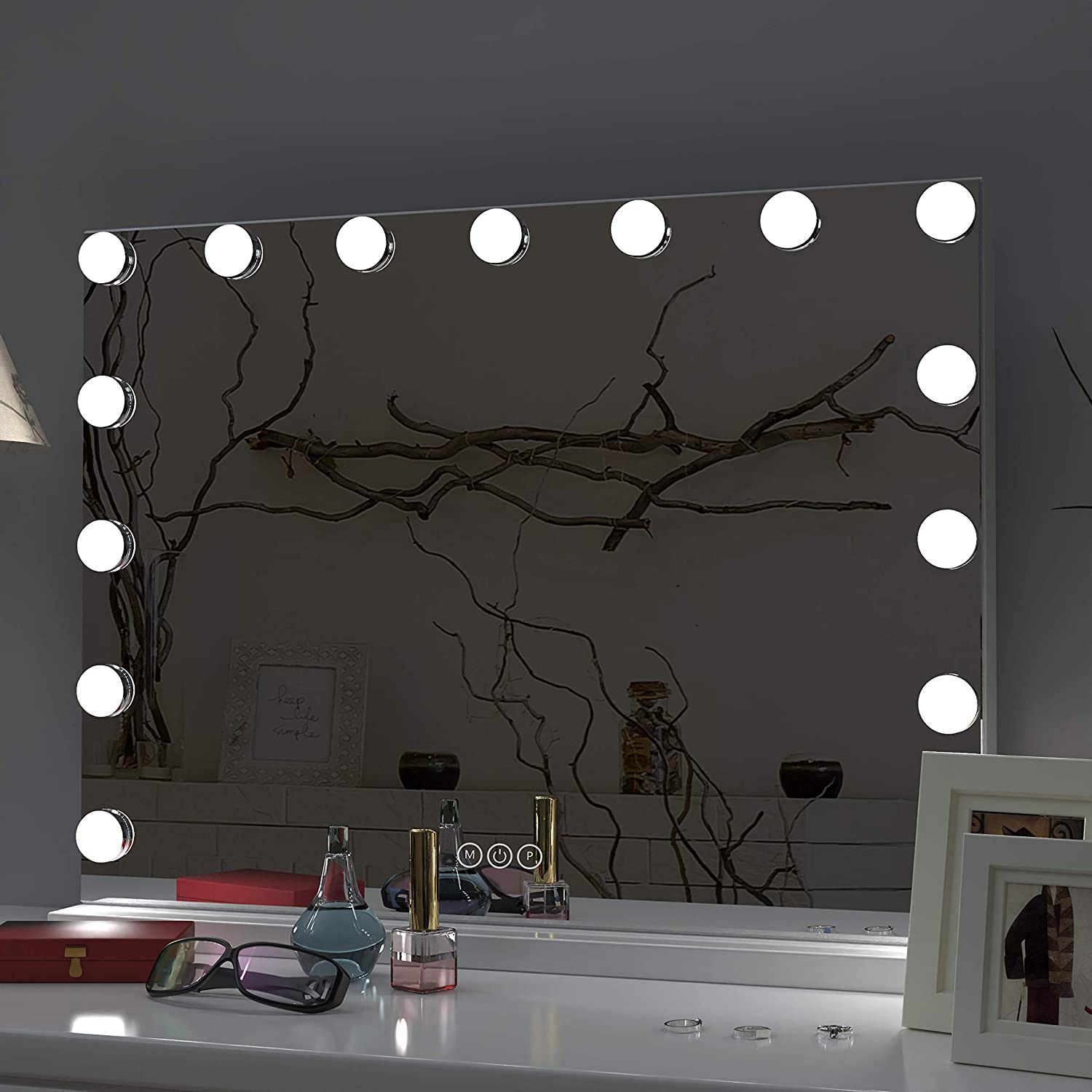 Stylos Vanity Makeup LED Mirror with 3 Lighting Modes and USB Charging [58cm x 46cm]